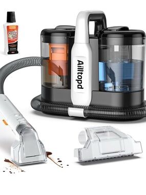 Portable Carpet and Upholstery Cleaner - White/Black/Orange